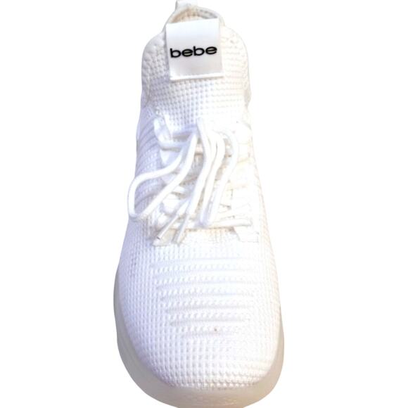 NEW! bebe Sneakers ANALIA Sz 9.5 Crystals WHITE Rhinestones Embellished Luxe - Picture 12 of 16